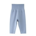 thumbnail image 1 of Odeerbi Toddler Boys Girls Fleece Thermal Bottoms Fall Winter Warm Leggings Baby Velvet Pajama Pants Childrens Spring High Waist Belly Protection Pants Toddler Clothes Blue, 1 of 3