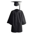 thumbnail image 1 of Odeerbi Toddler Boys Girls Graduation Gown Cap Tassel Set Children's Long Sleeve Bachelor's Graduation Performance Suit Set Round Neck Blouses Sets Black, 1 of 3