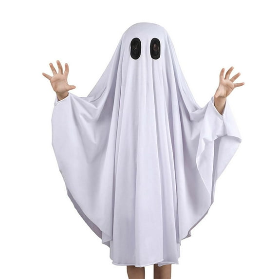 Odeerbi Toddler Boys Girls Halloween Cape Ghost Stage Performance Clothes Infant Child Baby Holiday Halloween Spooky Cloak White