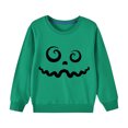 thumbnail image 1 of Odeerbi Toddler Boys Girls Halloween Crewneck Sweatshirts Fall Winter Cotton Sweatshirt Toddler Kids Cute Solid Color Halloween Print Long Sleeve Sweatshirts Top Toddler Clothes Green, 1 of 8