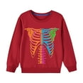 thumbnail image 1 of Odeerbi Toddler Boys Girls Halloween Crewneck Sweatshirts Fall Winter Cotton Sweatshirt Toddler Kids Cute Solid Color Halloween Print Long Sleeve Sweatshirts Top Toddler Clothes Red, 1 of 5