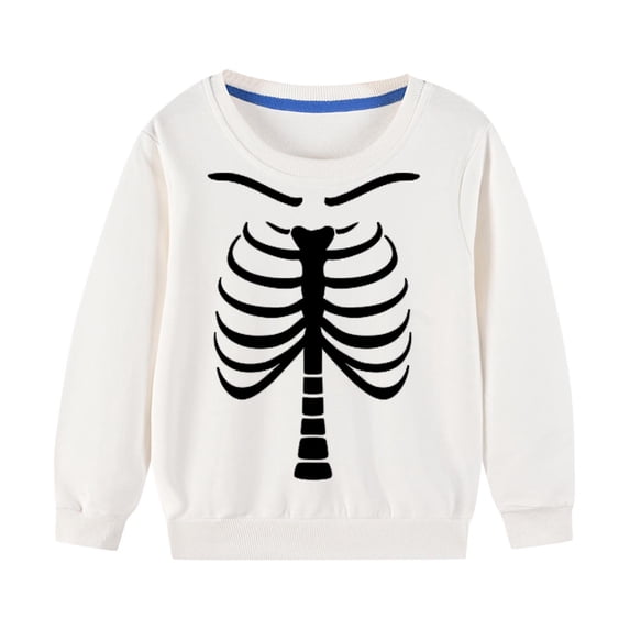 Odeerbi Toddler Boys Girls Halloween Crewneck Sweatshirts Fall Winter Cotton Sweatshirt Toddler Kids Cute Solid Color Halloween Print Long Sleeve Sweatshirts Top Toddler Clothes