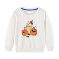 thumbnail image 1 of Odeerbi Toddler Boys Girls Halloween Crewneck Sweatshirts Fall Winter Cotton Sweatshirt Toddler Kids Cute Solid Color Halloween Print Long Sleeve Sweatshirts Top Toddler Clothes White, 1 of 6