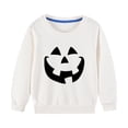 thumbnail image 1 of Odeerbi Toddler Boys Girls Halloween Crewneck Sweatshirts Fall Winter Cotton Sweatshirt Toddler Kids Cute Solid Color Halloween Print Long Sleeve Sweatshirts Top Toddler Clothes White, 1 of 5