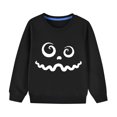 thumbnail image 1 of Odeerbi Toddler Boys Girls Halloween Crewneck Sweatshirts Fall Winter Cotton Sweatshirt Toddler Kids Cute Solid Color Halloween Print Long Sleeve Sweatshirts Top Toddler Clothes Black, 1 of 5