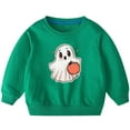 thumbnail image 1 of Odeerbi Toddler Boys Girls Halloween Ghost Crewneck Sweatshirts Fall Winter Cotton Sweatshirt Toddler Kids Cute Solid Color Long Sleeve Sweatshirts Top Toddler Clothes Green, 1 of 8