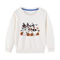thumbnail image 1 of Odeerbi Toddler Boys Girls Halloween Ghost Crewneck Sweatshirts Fall Winter Cotton Sweatshirt Toddler Kids Cute Solid Color Long Sleeve Sweatshirts Top Toddler Clothes White, 1 of 6