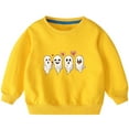thumbnail image 1 of Odeerbi Toddler Boys Girls Halloween Ghost Crewneck Sweatshirts Fall Winter Cotton Sweatshirt Toddler Kids Cute Solid Color Long Sleeve Sweatshirts Top Toddler Clothes Yellow, 1 of 8