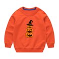 thumbnail image 1 of Odeerbi Toddler Boys Girls Halloween Pumpkin Crewneck Sweatshirts Fall Winter Cotton Sweatshirt Toddler Kids Cute Solid Color Long Sleeve Sweatshirts Top Toddler Clothes Orange, 1 of 8