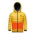 thumbnail image 1 of Odeerbi Toddler Boys Girls Heated Jacket Kids Puffer Coat Children USB Intelligent Constant Temperature 3 Areas Heated Coat Plus Size Winter Windproof Heated Jacket Yellow 4-5 Years, 1 of 7
