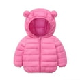 thumbnail image 1 of Odeerbi Kids Boys Girls Hooded Puffer Jacket Winter Coats Thermal Padded Coat Children's Fall Winter Warm Lightweight Solid Color Cotton Down Jacket Hot Pink, 1 of 4
