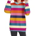 thumbnail image 1 of Odeerbi Toddler Boys Girls Hoodies Striped Pullover Hooded Sweatshirts Oversized Crewneck Hooded Sweatshirt Kids Fashion Long Sleeve Pullover Tops 4-14 Years Watermelon Red, 1 of 6