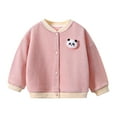 thumbnail image 1 of Odeerbi Toddler Boys Girls Knit Cardigan Winter Thermal Jacket Fashion Solid Color Cute Plush Thickening Keep Warm Button Coat Pink, 1 of 4