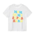 thumbnail image 1 of Odeerbi Toddler Boys Girls Letter Print Shirt Unisex Infant Baby Short Sleeve Tees Solid Color Toddler Casual Summer Shirt Top White 3-4 Years, 1 of 3