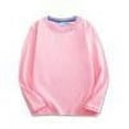 thumbnail image 1 of Odeerbi Toddler Boys Girls Long Sleeve Cotton Tops Casual Crewneck Shirts Loose Plain Cute Tunic Blouse Tees Pink 5-6 Years, 1 of 3