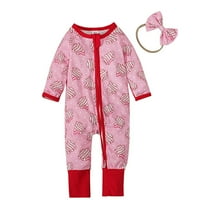 Odeerbi Toddler Boys Girls Long Sleeve Floral Romper Jumpsuit Baby Clothes Infants Young Children Casual Home Crawling Bodysuit Red