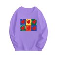 thumbnail image 1 of Odeerbi Toddler Boys Girls Long Sleeve T-Shirts Fall Winter Cotton Basic Layering T-Shirt Cartoon Print Basic Tees Children Fashion Casual Tops Toddler Clothes Purple, 1 of 3
