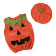 thumbnail image 1 of Odeerbi Toddler Boys Girls Outfits Baby Layette Set Halloween Pumpkin Print Romper Cotton Jumpsuit 0-3 Years Baby Cute Pumpkin Shaped Sleeveless Onesie Bodysuit with Hat Set Orange, 1 of 5