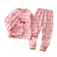 thumbnail image 1 of Odeerbi Toddler Boys Girls Pajama Sets Soft Cotton Long Johns Cartoon Printed Base Layer Set Thermal Underwear Set Casual Collar Long Sleeve Tops Printed Long Pants Outfit Sets Pink, 1 of 4