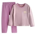 thumbnail image 1 of Odeerbi Toddler Boys Girls Seamless Long Johns Cute Pajamas Fall Winter Thermal Underwear Set Children's Solid Color Base Layer Set Warm Pajama Sets Toddler Clothes Purple, 1 of 3