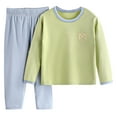 thumbnail image 1 of Odeerbi Toddler Boys Girls Seamless Long Johns Cute Pajamas Fall Winter Thermal Underwear Set Children's Solid Color Base Layer Set Warm Pajama Sets Toddler Clothes Green, 1 of 3