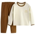 thumbnail image 1 of Odeerbi Toddler Boys Girls Seamless Long Johns Cute Pajamas Fall Winter Thermal Underwear Set Children's Solid Color Base Layer Set Warm Pajama Sets Toddler Clothes Beige, 1 of 3