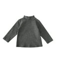 thumbnail image 1 of Odeerbi Toddler Boys Girls Striped Cotton Tops Fall Winter Half Turtleneck Bottoming Shirt Long Sleeve Solid Inner Top Gray 3-4 Years, 1 of 6