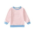 thumbnail image 1 of Odeerbi Toddler Boys Girls Striped Sweatshirt Cotton Crewneck Sweatshirts Children's Long Sleeves Round Neck Tops Shirt Pullover Sweatshirts Pink, 1 of 3