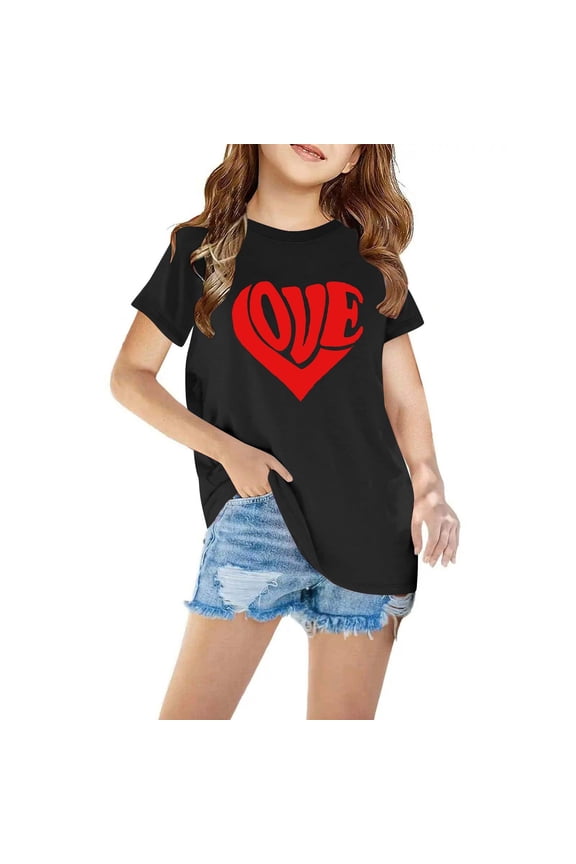 Toddler Boys Girls Summer Cotton T-shirt Fashion Cute Printed Casual Short Sleeve Cotton Tops Shirts Toddler Clothes Black