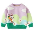 thumbnail image 1 of Odeerbi Toddler Boys Girls Sweater Cute Winter Thermal Knit Crewneck Sweater Children's Soft Cotton Outerwear Pullover Sweater Toddler Clothes Purple, 1 of 3