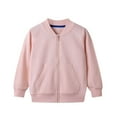 thumbnail image 1 of Odeerbi Toddler Boys Girls Sweatshirt Full Zip Sports Jacket Children's Winter Warm Solid Color Long Sleeves Round Neck Coat Pink, 1 of 3