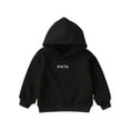 thumbnail image 1 of Odeerbi Toddler Boys Girls Sweatshirt Newborn Infant Baby Hooded Letter Solid Thick Coat Sweatshirt Pullover Black, 1 of 4