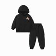 thumbnail image 1 of Odeerbi Toddler Boys Girls Sweatsuits Fall Winter Two Piece Outfits Set Children's Fashionable Casual Long Sleeve Car Hoodies Jogger Pants Hooded Tracksuit Set Black, 1 of 1