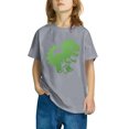 thumbnail image 1 of Odeerbi Toddler Boys Girls T-shirt Dinosaur Print Short Sleeve Cotton Tee Tops Kids Fashion Cute Round Neck Cartoon Print Tees Gray, 1 of 1