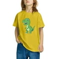 thumbnail image 1 of Odeerbi Kids Boys Girls T-shirt Dinosaur Print Short Sleeve Cotton Tee Tops Kids Fashion Cute Round Neck Cartoon Print Tees Yellow, 1 of 5