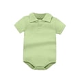 thumbnail image 1 of Odeerbi Toddler Boys Girls Tennis Bodysuit Solid Color Short Sleeve Collared Cotton Golf Bodysuits, 1 of 5