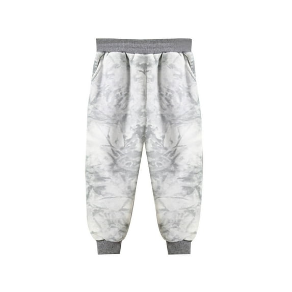Odeerbi Toddler Boys Girls Tie-dye Sweatpants Cotton Jogger Pants Child's Baby Long Workout Pants Cute Athletic Pants Gray