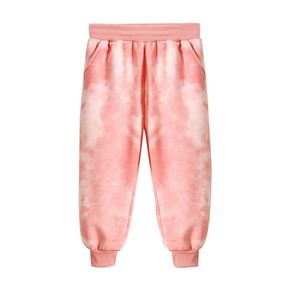 Odeerbi Toddler Boys Girls Tie-dye Sweatpants Cotton Jogger Pants Child's Baby Long Workout Pants Cute Athletic Pants Pink