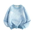 thumbnail image 1 of Odeerbi Toddler Boys Girls Tie-dye Sweatshirt Fall Cotton Tops Trendy New Sweatshirt Long Sleeve Bottoming Shirt Blue 3-4 Years, 1 of 6