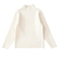 thumbnail image 1 of Odeerbi Toddler Boys Girls Turtleneck Sweater Rib Knit Sweater Children's Fall Winter Thermal Basic Layering T-shirt Pullover Sweater Beige, 1 of 3