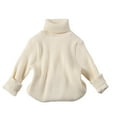 thumbnail image 1 of Odeerbi Toddler Boys Girls Turtleneck Sweater Winter Thermal Rib Knit Sweater Infant Toddler Baby Knitted Pullover Sweater Warm Long Sleeve Sweater Toddler Clothes Beige, 1 of 4