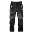 thumbnail image 1 of Odeerbi Toddler Boys Girls Waterproof Ski Pants Winter Warm Fleece Hiking Pants 2025 Fashion Solid Color Outdoor Keep Warm Windproof Plush Hiking Ski Pants Dark Gray 5-6 Years, 1 of 5