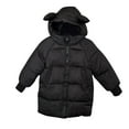 thumbnail image 1 of Odeerbi Toddler Boys Girls Winter Coat Quilted Puffer Jacket Thermal Padded Coats Kids Solid Color Hooded Jacket Cotton Thick Velvet Zipper Outerwear Toddler Clothes Black, 1 of 4