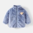 thumbnail image 1 of Odeerbi Toddler Boys Girls Winter Coat Thermal Fleece Jacket Baby Children Long Sleeve Stand Collar Thick Cotton Coat Toddler Clothes Blue, 1 of 3