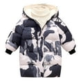 thumbnail image 1 of Odeerbi Toddler Boys Girls Winter Coat Thermal Puffer Jacket Camouflage Padded Coats 1-8 Years Kids Zipper Thickened Cotton Jacket Long Sleeve Hooded Coat Toddler Clothes White, 1 of 4