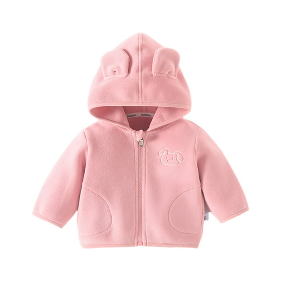Odeerbi Infant Boys Girls Winter Cotton Coat Children Plus Velvet Suit Fall Winter Cotton Clothes Thickened Three-piece Suit Pink 3-6 Months