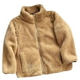 thumbnail image 1 of Odeerbi Toddler Boys Girls Winter Fleece Lined Jacket Fashion Children Comfortable 2025 Casual Zipper Stand Collar Solid Color Cardigan Long Sleeve Outwear Khaki 3-4 Years, 1 of 3