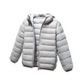 thumbnail image 1 of Odeerbi Toddler Boys Girls Winter Down Jacket Thermal Puffer Coat Kids Cute Solid Color Casual Keep Warm Hooded Down Coat Windbreaker Outerwear Toddler Clothes Gray, 1 of 4
