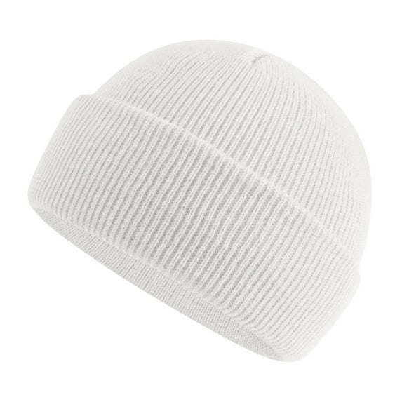 Odeerbi Toddler Boys Girls Winter Knitted Beanie Kid's Solid Color Warm Windproof Winter Ear Protectors Caps Hats White One Size