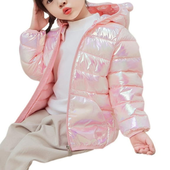 Odeerbi Toddler Boys Girls Winter Padded Coat Baby Kids Cute Down Jacket With Ear Hoodie Spring Girls Clothes Infant Children's Clothing Boys Coat Pink 3-4 Years